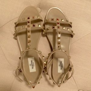 Valentino Rockside Nude PVC Sandals